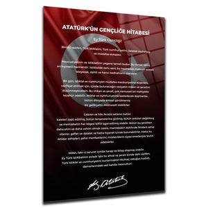 Atatürk'n Gençliğe Hitabesi Cam Tablo