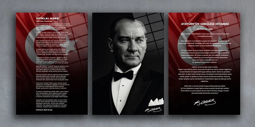 Okullarda Atatürk Köşesi Neden Önemlidir? | 3’lü Set Cam Tablo Modelleri