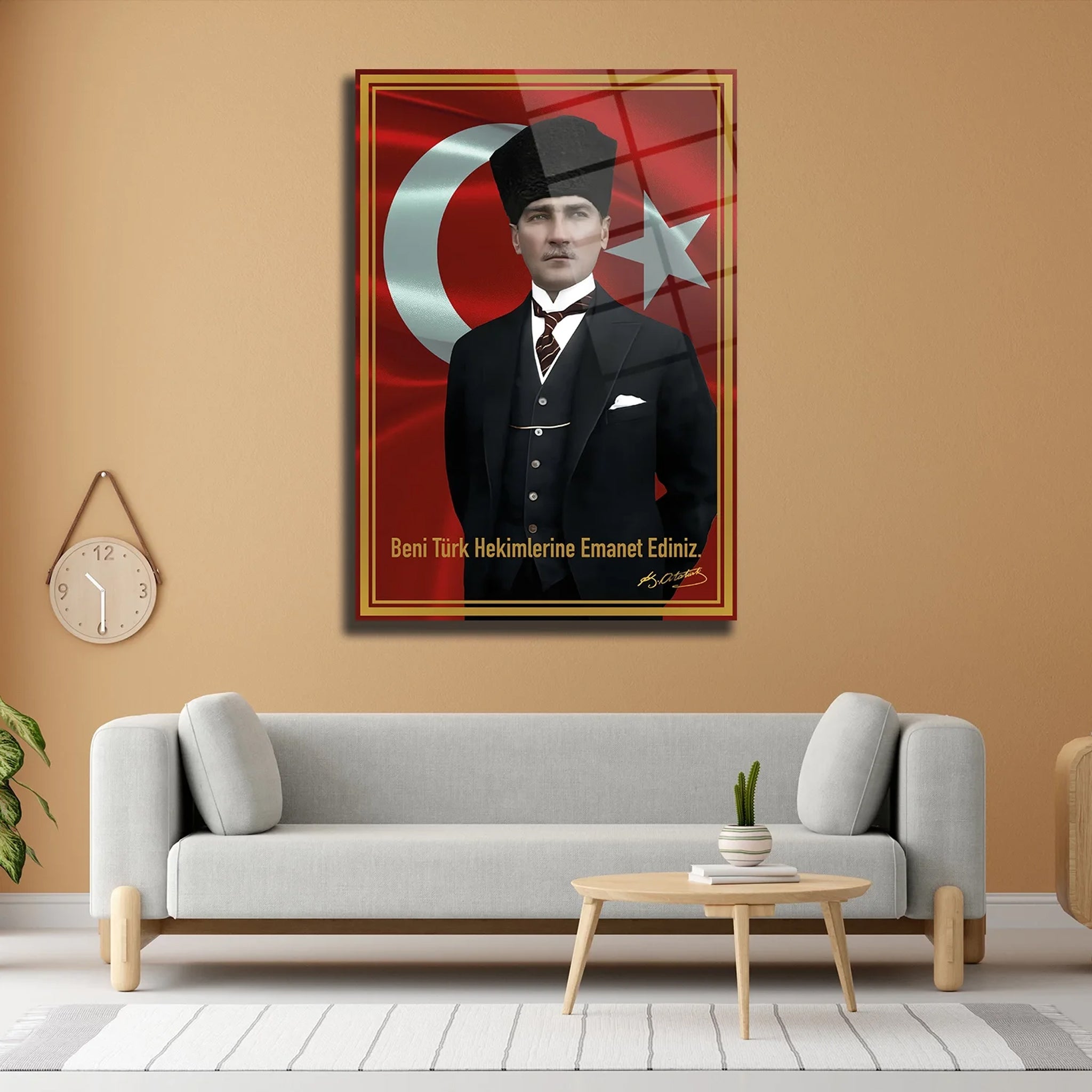 Beni Türk Hekimlerine Emanet Ediniz Atatürk Cam Tablo