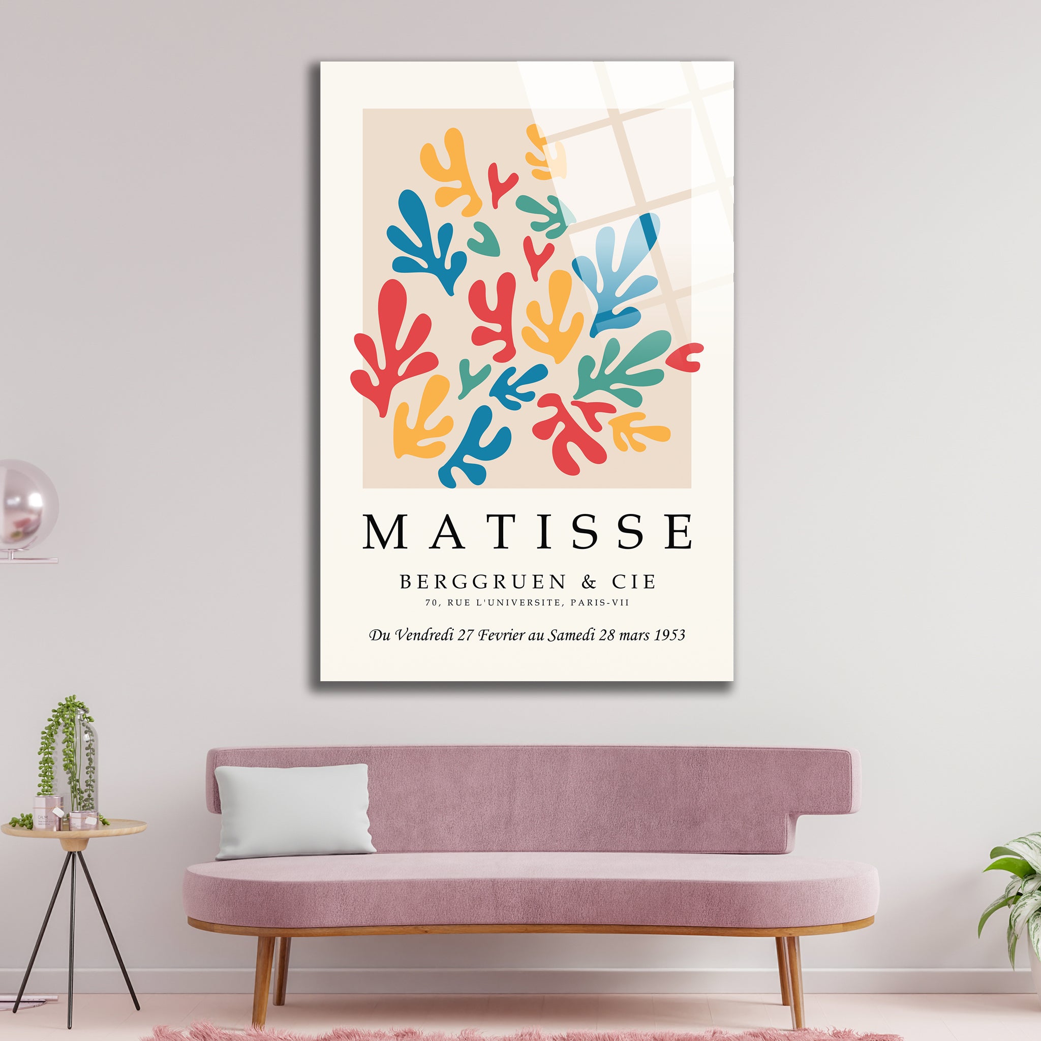 Matisse Renkli Yapraklar Poster Cam Tablo