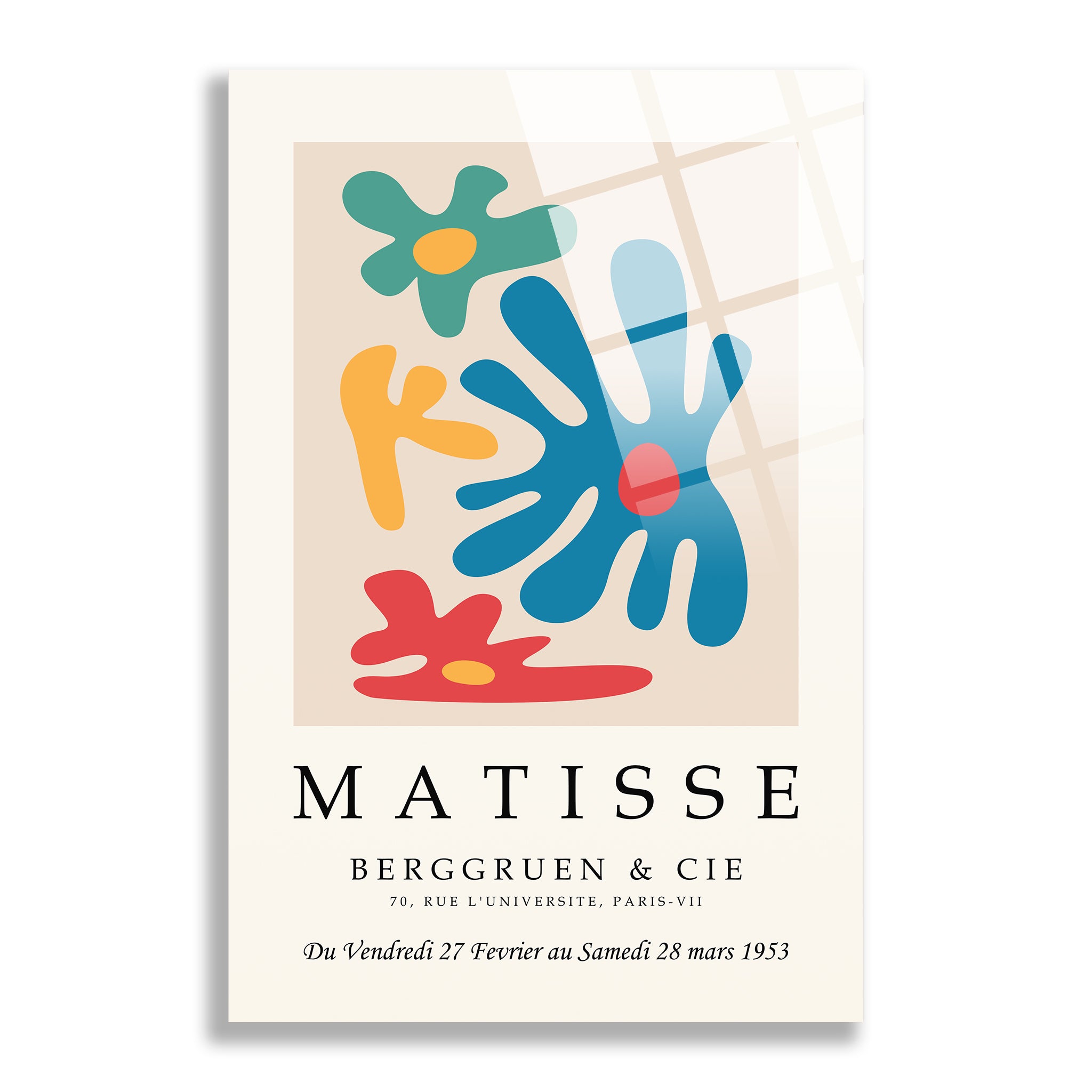 Matisse Berggruen & Cie tasarımlı modern sanat poster cam tablo