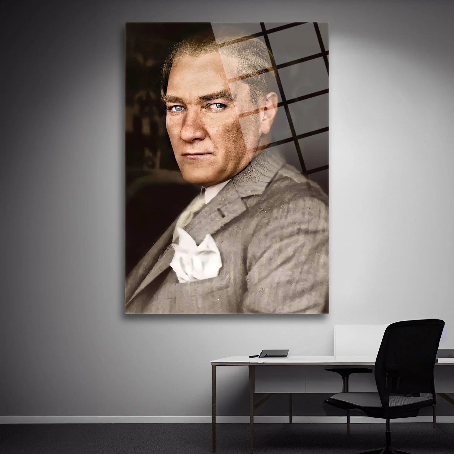 Renkli Atatürk Portre Cam Tablo