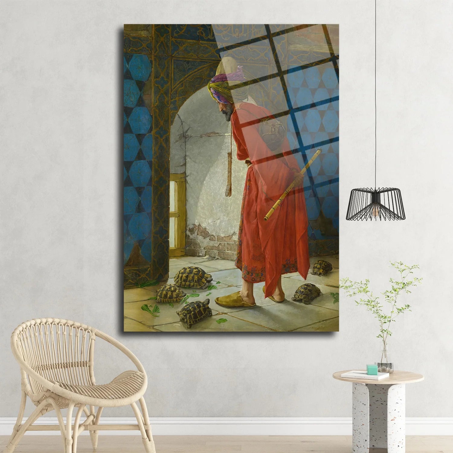 Kaplumbağa Terbiyecisi Cam Tablo – Osman Hamdi Bey Eseri