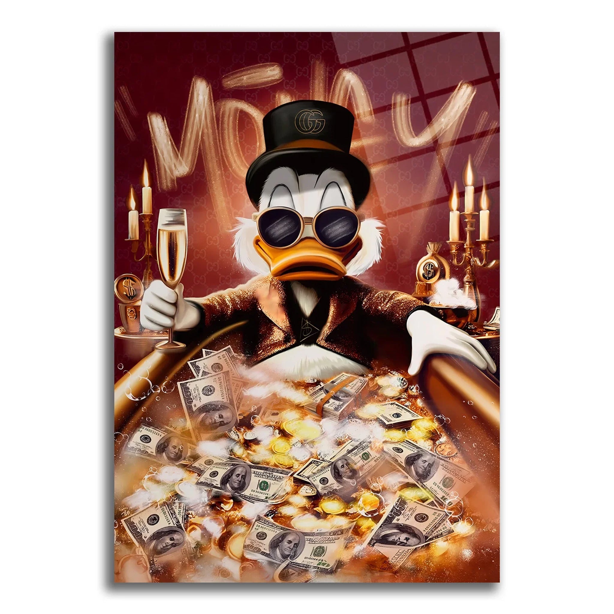 Para İçinde Keyif Cam Tablo