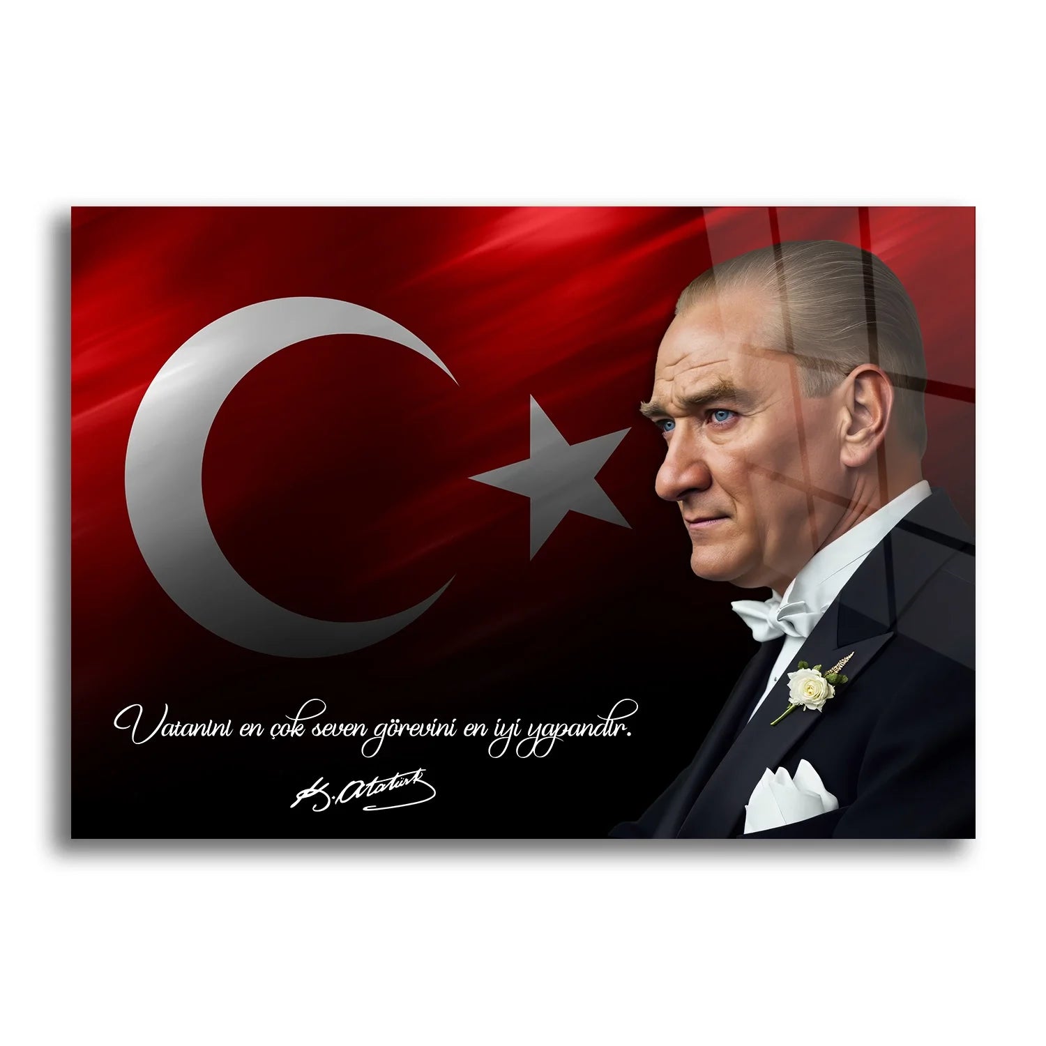 Ofis ve çalışma alanı için şık cam tablo