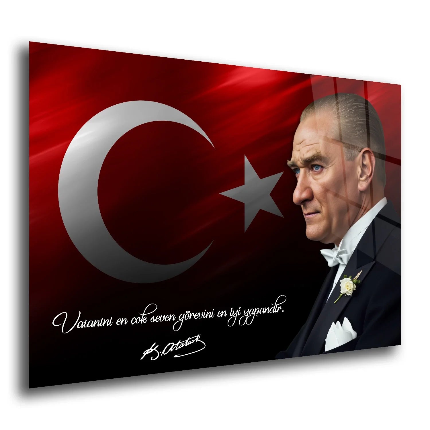 Anlamlı söz tasarımlı dekoratif cam tablo modeli