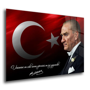 Anlamlı söz tasarımlı dekoratif cam tablo modeli