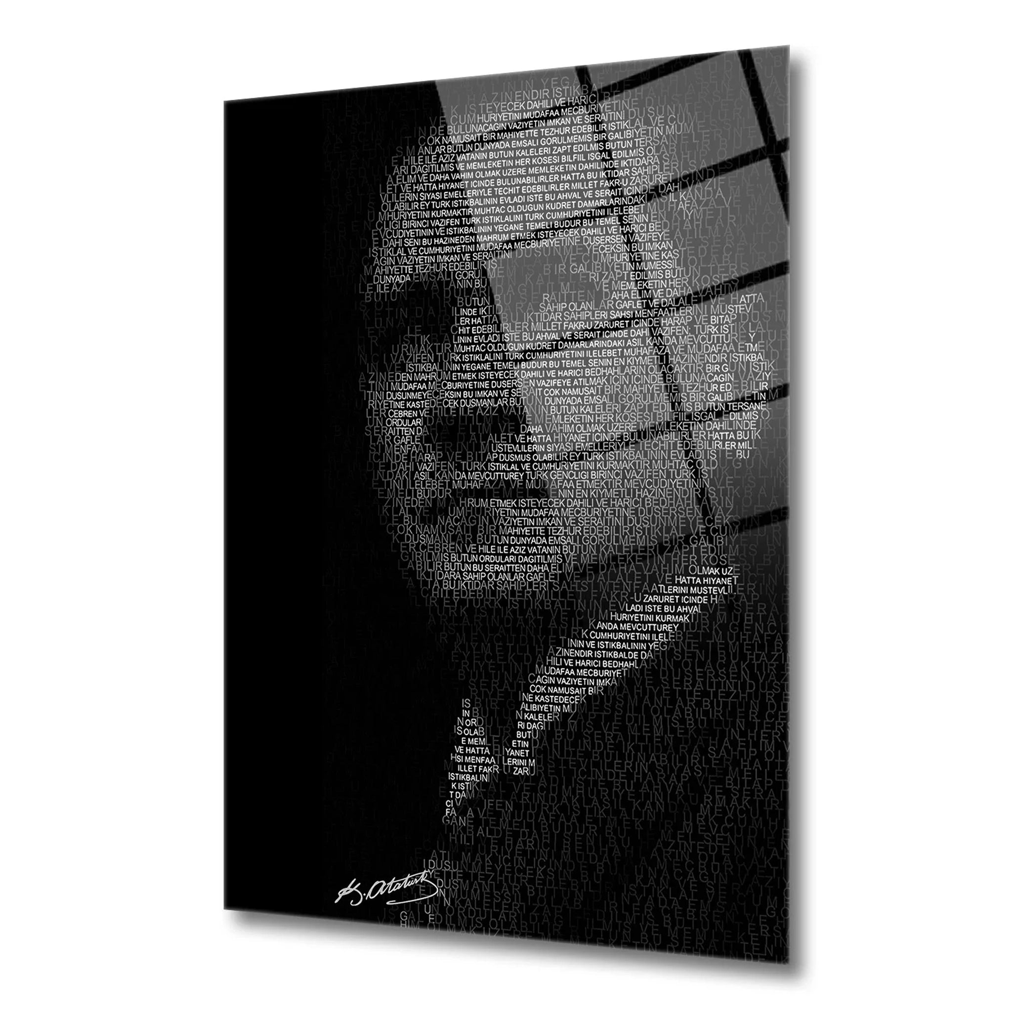 Yazı Sanatı Atatürk Cam Tablo - LightArt